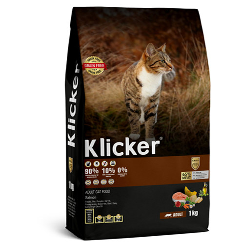 Klicker Glutensiz Tahılsız Somonlu Yetişkin Kedi Maması 1KG