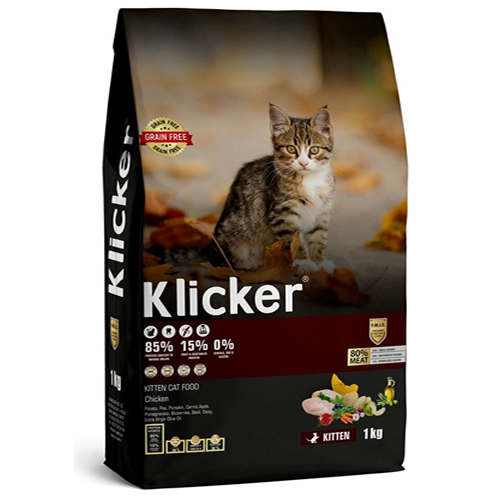 Klicker Glutensiz Tahılsız Tavuk Etli Yavru Kedi Maması 1KG