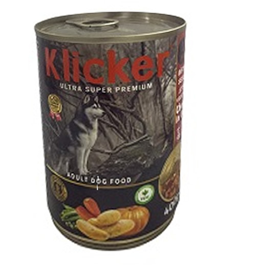 Klicker Biftekli Sebzeli Köpek Konservesi400 gr 
