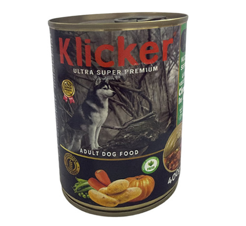 Klicker Kuzulu Sebzeli Köpek Konservesi 400 gr 