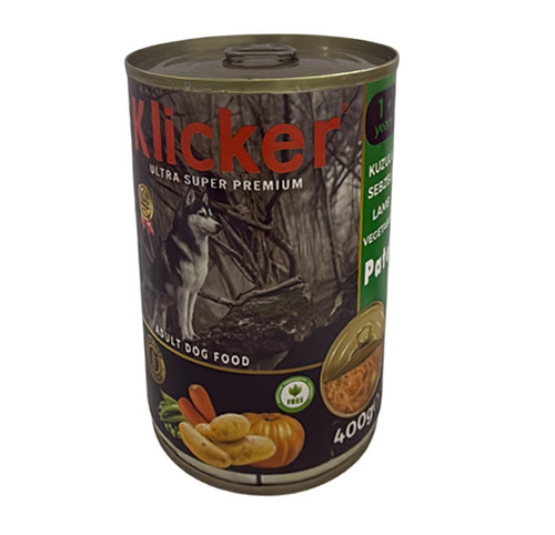 Klicker Kuzulu Sebzeli Pate Köpek Konservesi 400 gr 
