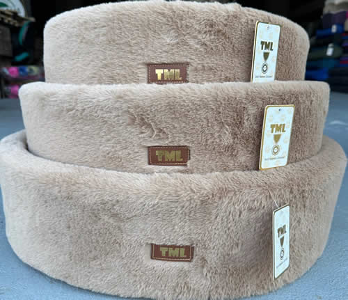 TML Silindir Peluş Kedi Köpek Yatağı Camel M 52*52*15H
