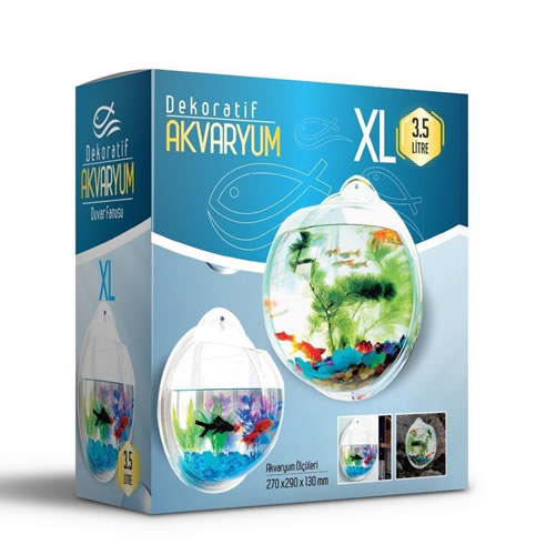 Miapet Dekoratif Duvar Akvaryumu XLarge 3,5 Litre 29 Cm