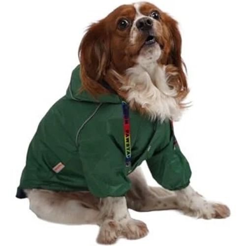 Pawstar Yeşil Pluvia İçi Polar Küçük Irk Köpek Yağmurluğu-XL