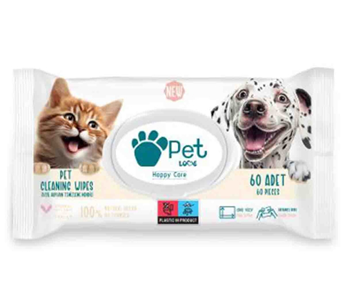 PET LOVE EVCİL HAYVAN TEMİZLEME MENDİLİ