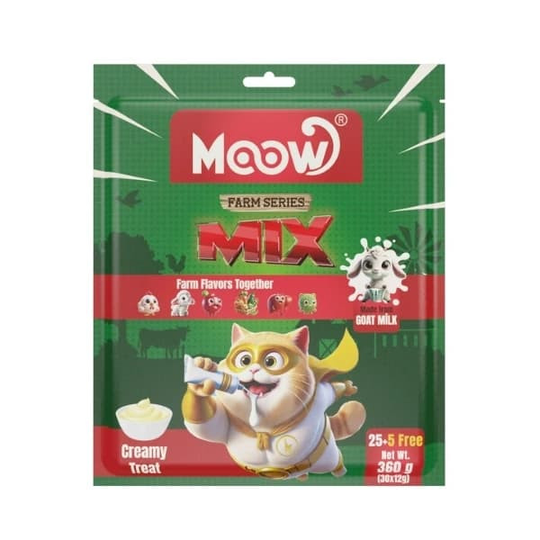 Moow Karışık Keçi Sütlü Çiftlik Serisi  30 lu Kedi Ödülü