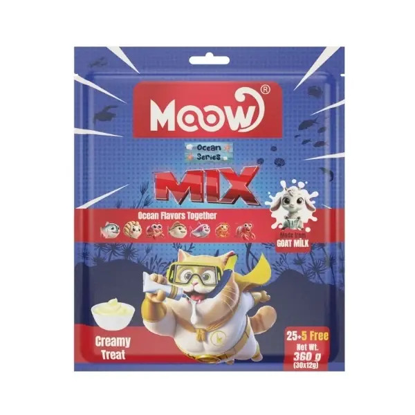 Moow Karışık Keçi Sütlü Okyonus Serisi  30 lu Kedi Ödülü