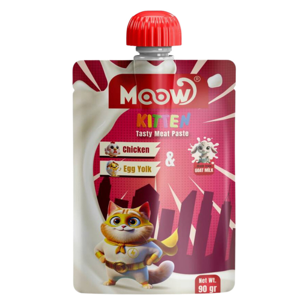 Moow Tavuklu,Yumurta Sarılı ve Keçi Sütlü Yavru Kedi Ezmesi 90 gr