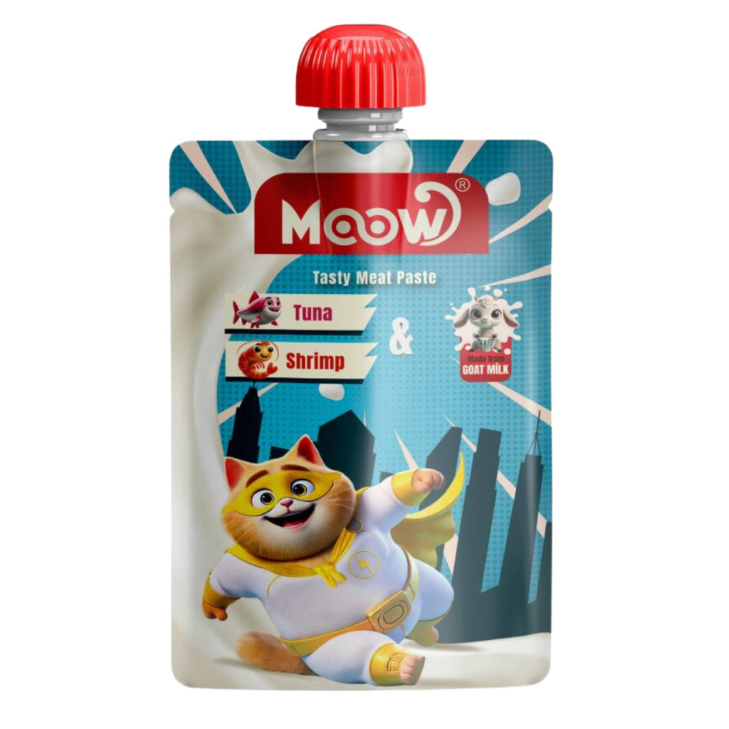 Moow Balıklı,Karidesli ve Keçi Sütlü Yavru Kedi Ezmesi 90 gr