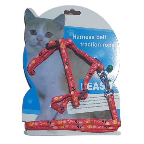Mp desenli kedi göğüs tasma takımı 120 cm