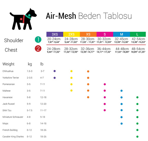 Tailpetz Air Mesh Göğüs Tasması Bordo-S