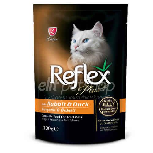 Reflex Plus Tavşan/Ördekli Pouch Kedi Konserve Jöle 100gr