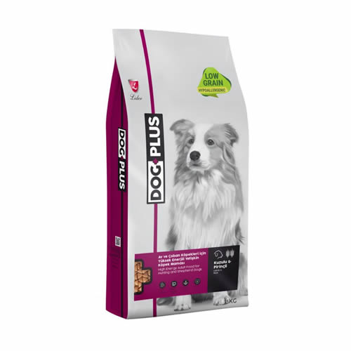 Dog Plus Düşük Tahıllı Hipoalerjenik Kuzu Etli Pirinçli Yüksek Enerjili Köpek Maması 15 Kg