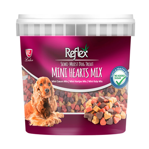 Reflex Karışık Renkli Mini Kalpli Yumuşak Köpek Ödül Maması 500 Gr