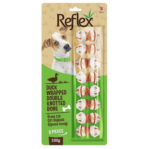 Reflex Ördek Etli Çift Düğümlü Çiğneme Kemiği 8 li 100 Gr