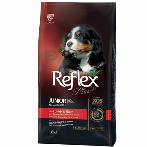 Reflex Plus Büyük Irk Kuzu Etli Pirincli Yavru Köpek Mamasi 18 Kg