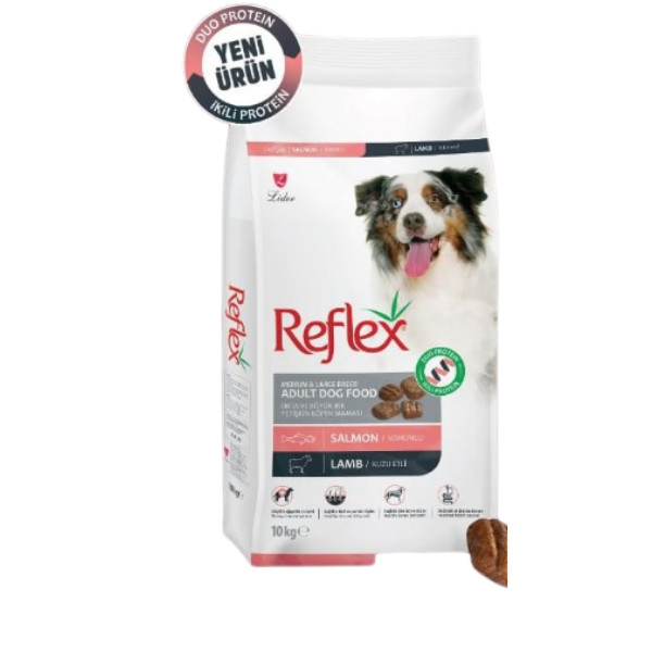 Reflex Duo Proteinli Somonlu ve Kuzu Etli Orta ve Büyük ırk Yetişkin Köpek Maması 10 kg