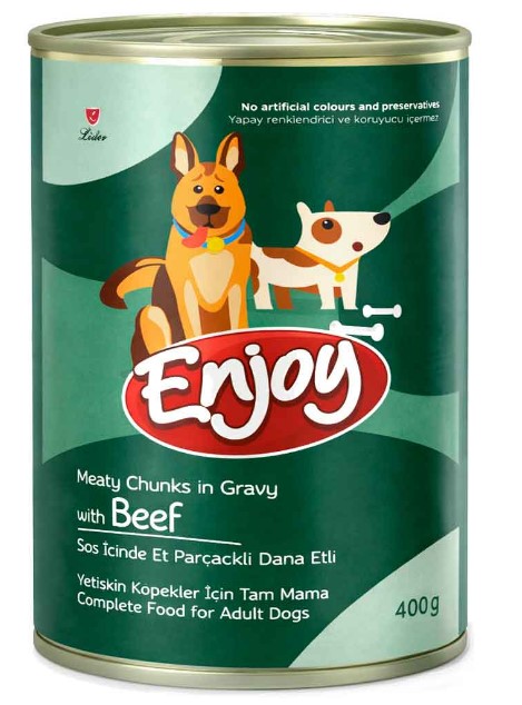 Enjoy Sos İçinde Et Parçacıklı Dana Etli Köpek Konservesi 400 gr
