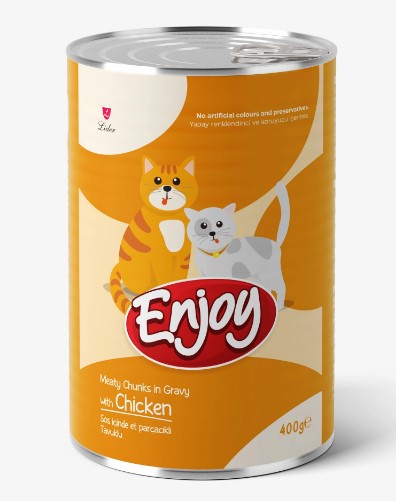 Enjoy Sos İçinde Et Parçacıklı Tavuklu Kedi Konservesi 400 gr
