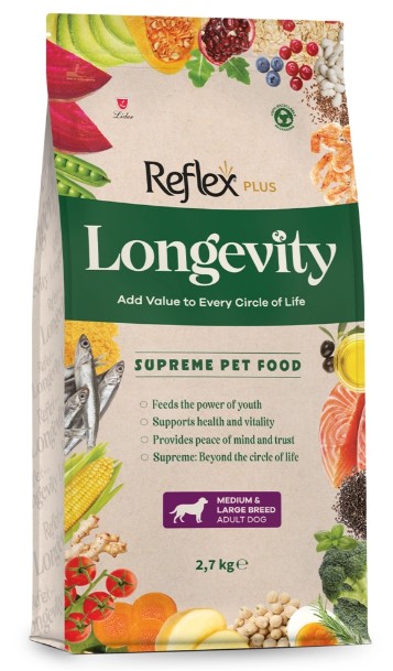 Reflex Plus Longevity Orta ve Büyük Irk Yetişkin Köpek Maması 2700 G