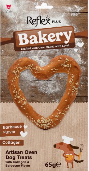 Reflex Plus Bakery Barbekü Aromalı Kalp Ekmek Çiğnemelik Köpek Ödül Maması 75gr