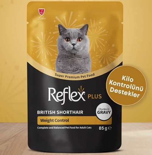 Reflex Plus Pounch British Shorthair Sos İçinde Et Parçacıklı Yaş Kedi Maması 85 gr