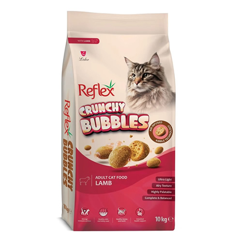 Reflex Crunchy Bubbles Kuzu Etli Kedi Maması 10 kg