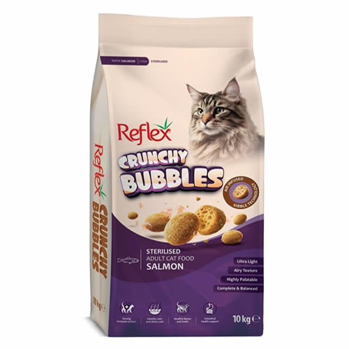 Reflex Crunchy Bubbles Somonlu Kısırlaştırılmiş Tavuklu Kedi Maması 10 kg