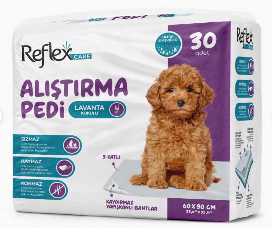 Reflex Care Lavantalı Kaydırmaz Köpek Alıştırma Pedi 60x90cm 30 lu
