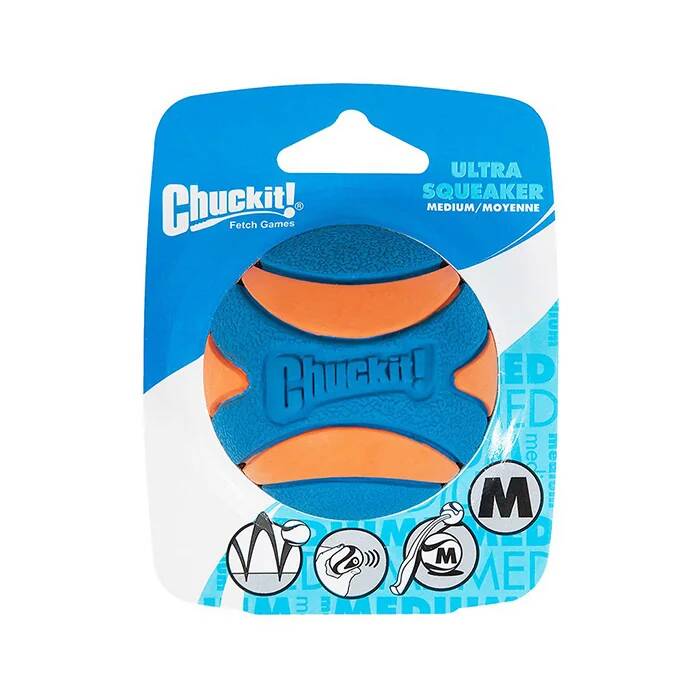 CHUCKİT ULTRA SQUEAKER SESLİ KÖPEK OYUN TOPU (ORTA BOY)