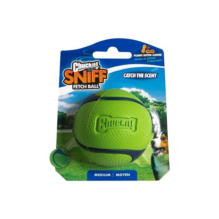 CHUCKİT_ SNİFF FETCH FISTIK EZMESİ KOKULU KÖPEK OYUN TOPU (ORTA BOY)