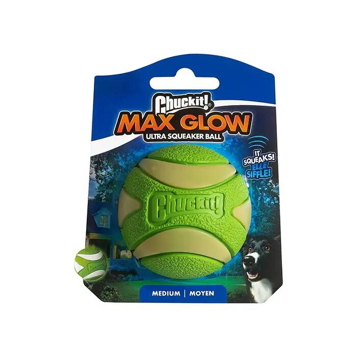 CHUCKİT_ MAX GLOW GECE PARLAYAN SESLİ KÖPEK OYUN TOPU (ORTA BOY)