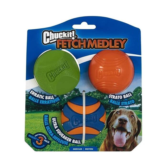 CHUCKİT_ FETCH MEDLEY (GEN 2) 3_LÜ KÖPEK OYUN TOPU (ORTA BOY)