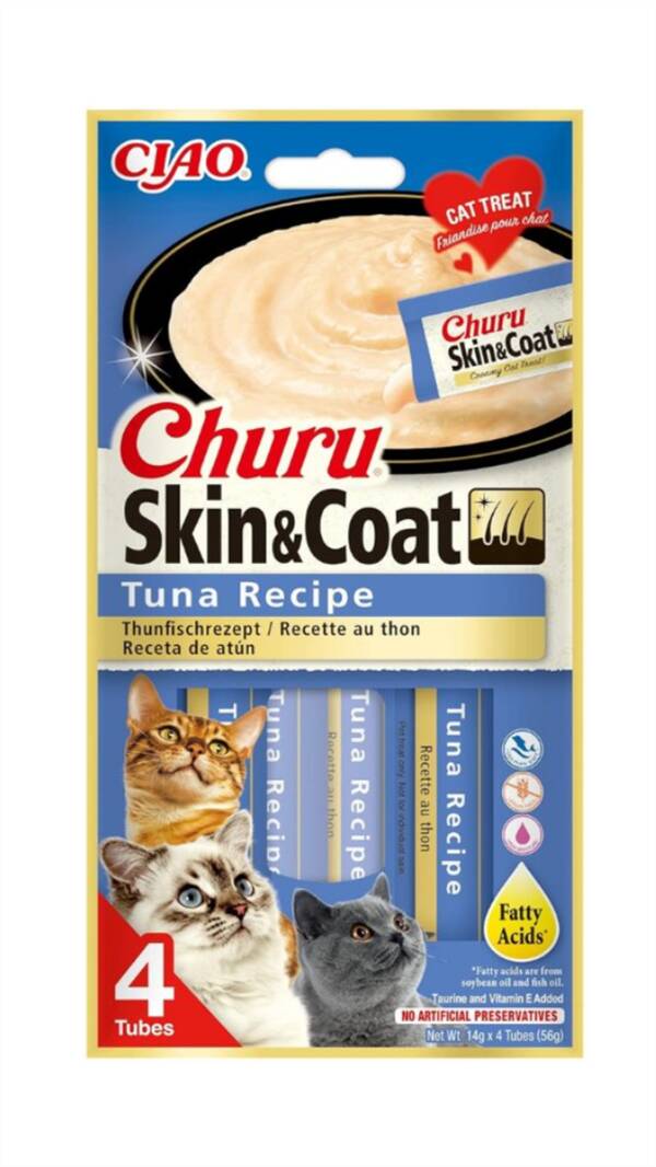 Ciao Churu Cream Skin Coat Ton Balıklı Kedi Kreması 4x14 Gr