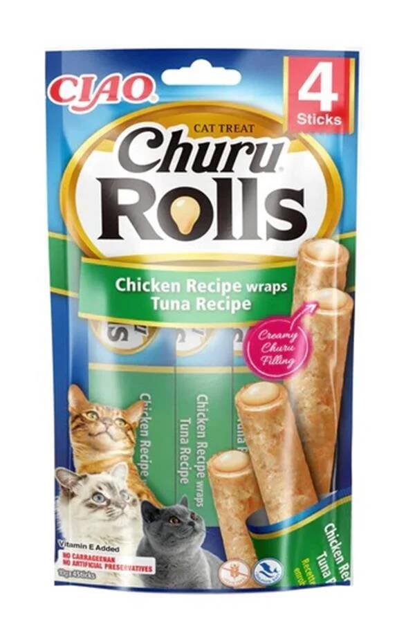 Ciao Sticks Tavuk Sargılı Ton Balıklı Kedi Ödülü 4 x 10 Gr