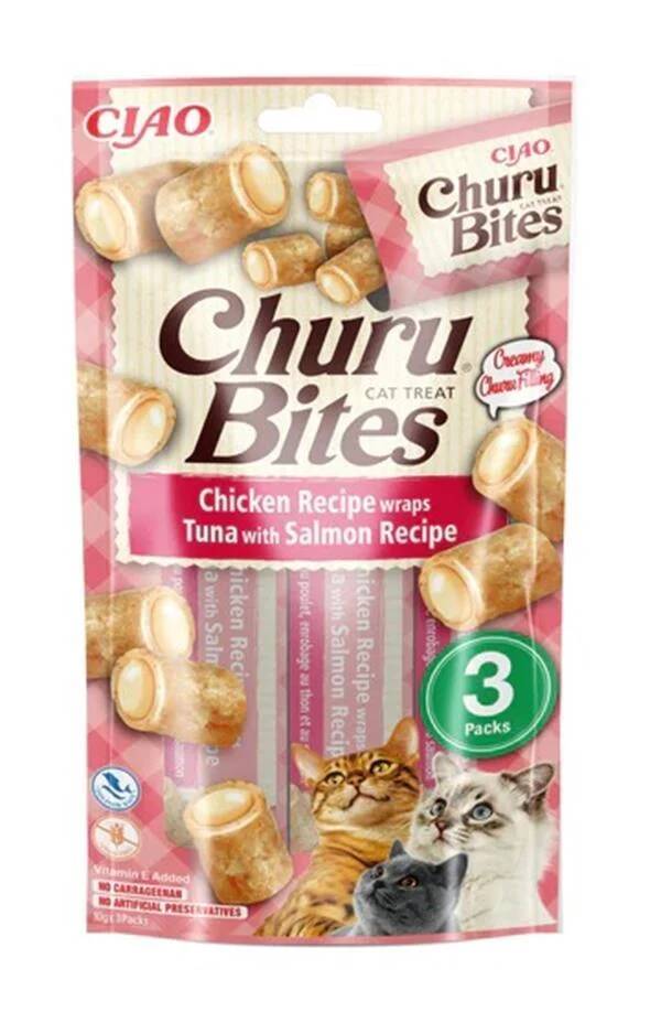 Ciao Bites Tavuk Sargılı Somonlu Kedi Ödülü 3x10 Gr
