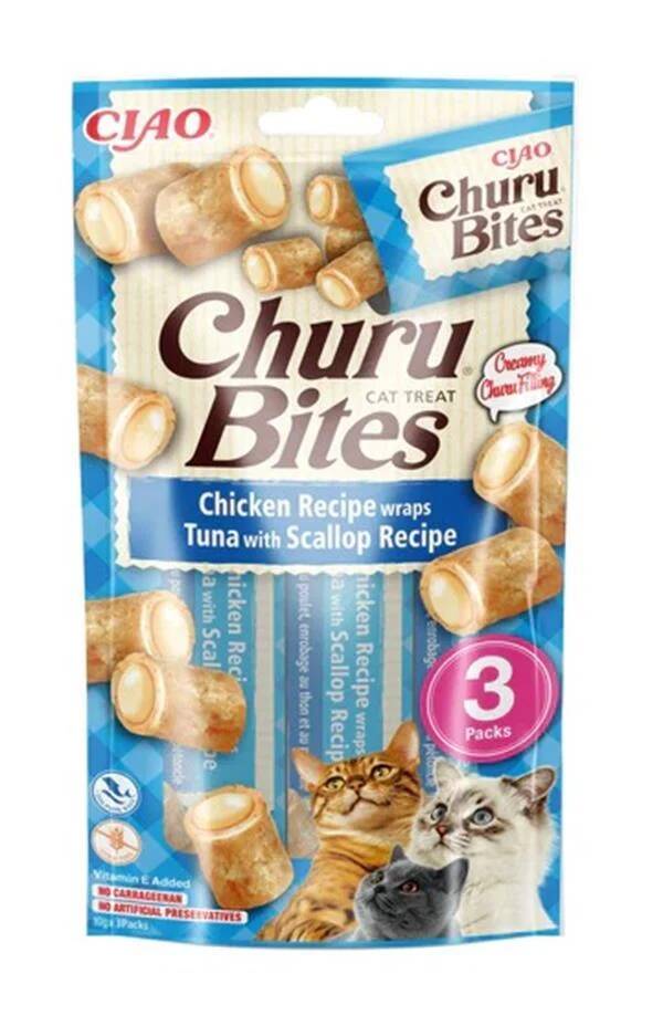 Ciao Bites Tavuk Sargılı, Deniz Taraklı Kedi Ödülü 3x10 Gr
