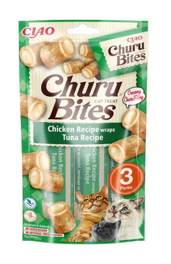 Ciao Bites Tavuk Sargılı ve Ton Balıklı Kedi Ödülü 3x10 Gr