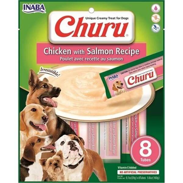 Inaba Ciao Churu Somonlu ve Tavuklu Tamamlayacı Sıvı Köpek Ödül Maması 8x20gr