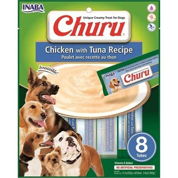 Ciao Churu Ton Balıklı ve Tavuklu Tamamlayıcı Köpek Ödül Maması 8x20 Gr