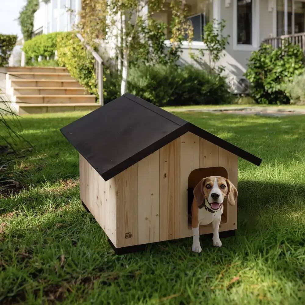 Doggie Rufu Model Ahşap Köpek Kulübesi Medium