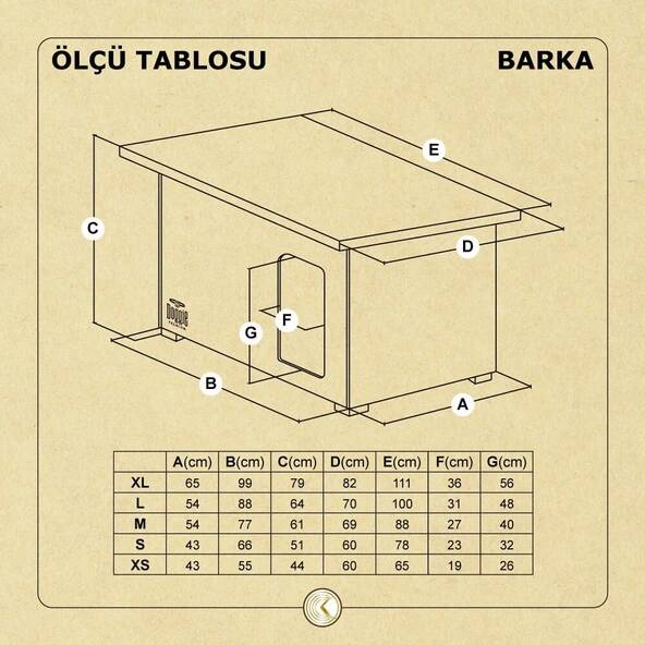 Doggie Barka Model Ahşap Köpek Kulübesi Medium
