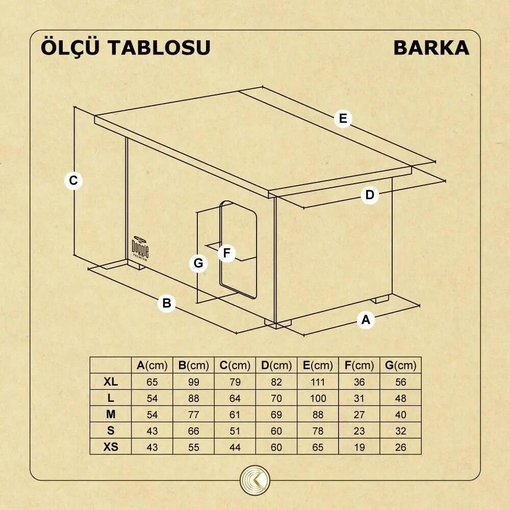 Doggie Barka Model Ahşap Köpek Kulübesi Small
