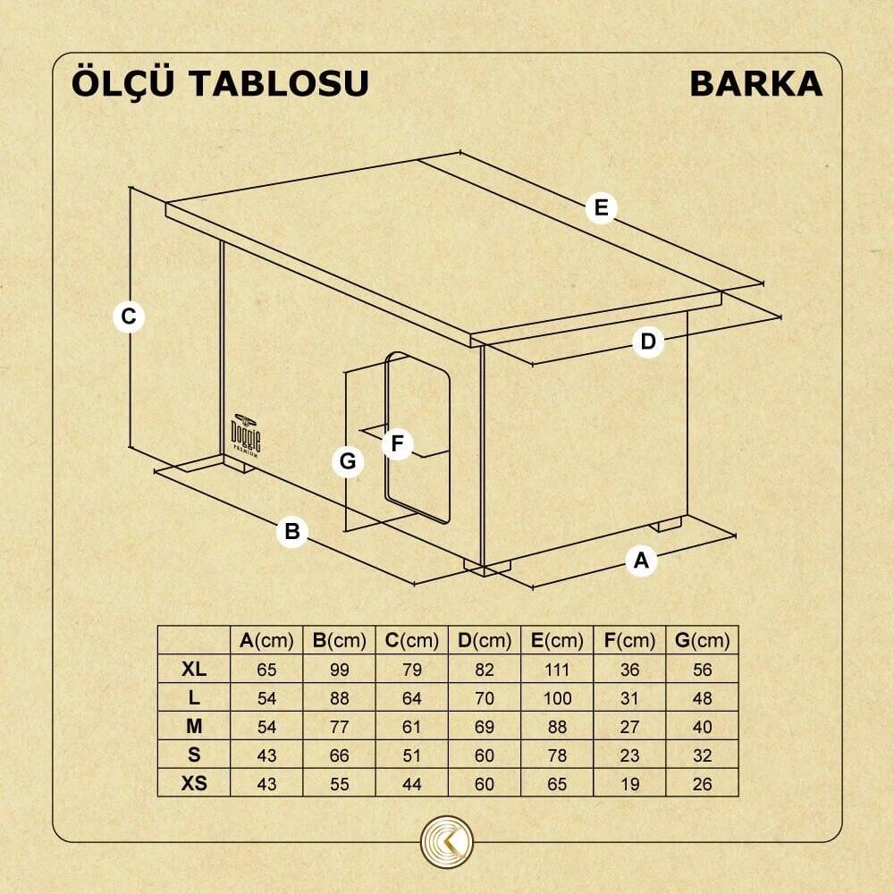 Doggie Barka Model Ahşap Köpek Kulübesi Large