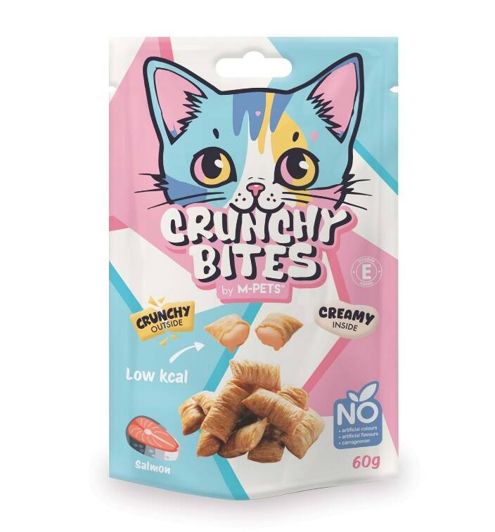 M-Pets Crunchy Bites Somonlu Kedi Ödül Maması 180gr