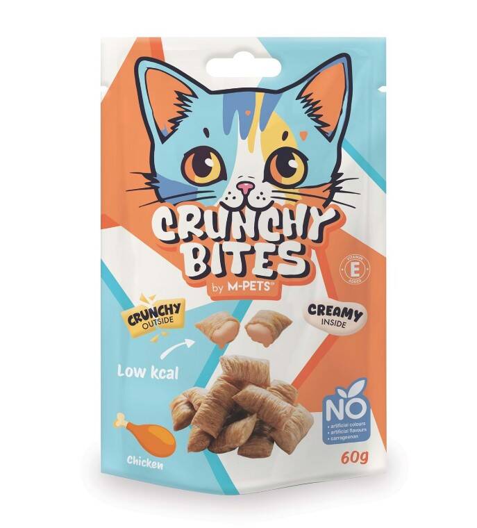 M-Pets Crunchy Bites Tavuklu Kedi Ödül Maması 60gr