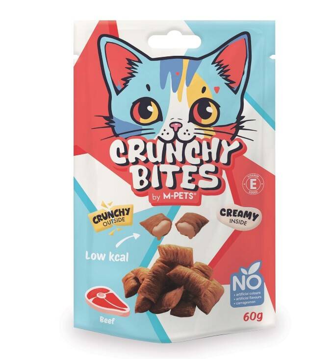 M-Pets Crunchy Bites Biftekli Kedi Ödülü 60gr