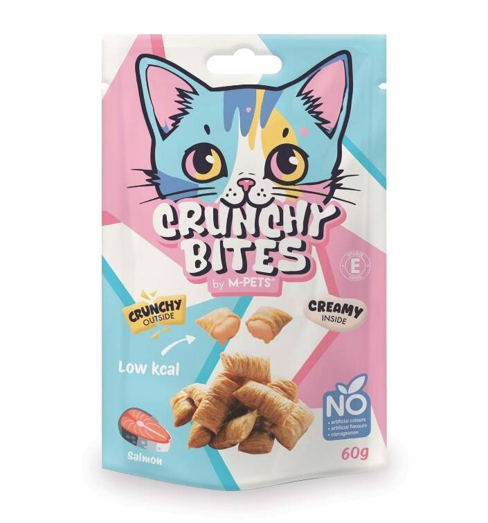 M-Pets Crunchy Bites Somonlu Kedi Ödül Maması 60gr