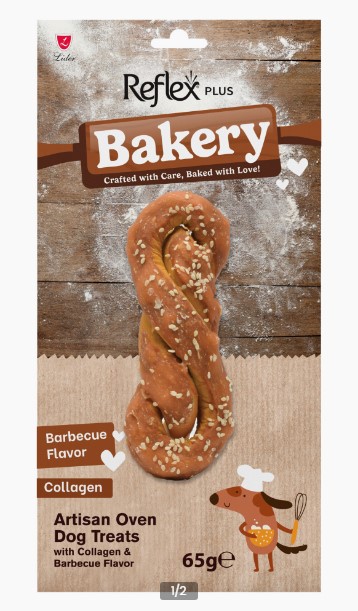 Reflex Plus Bakery Barbekü Aromalı Düğümlü Burgu Ekmek Çiğnemelik Köpek Ödül Maması 65gr