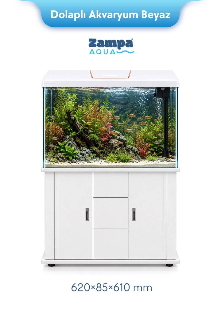 Zampa AQUA Jingming Akvaryum Dolaplı Beyaz  620*85*610 mm